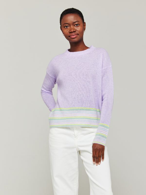 brodie Mini Stripe Cashmere Crew Neck