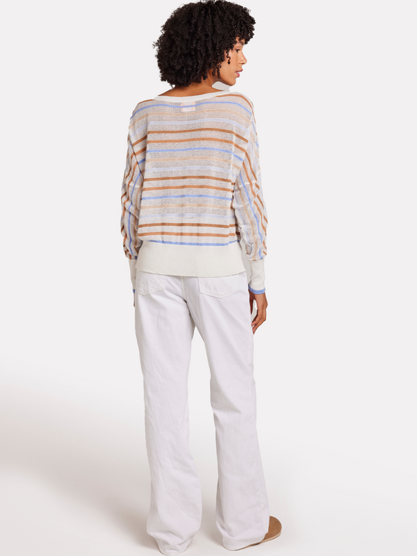 Brodie Mini Stripe Relax Neck BLUE NEUTRAL STRIPES