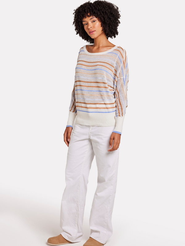 Brodie Mini Stripe Relax Neck BLUE NEUTRAL STRIPES