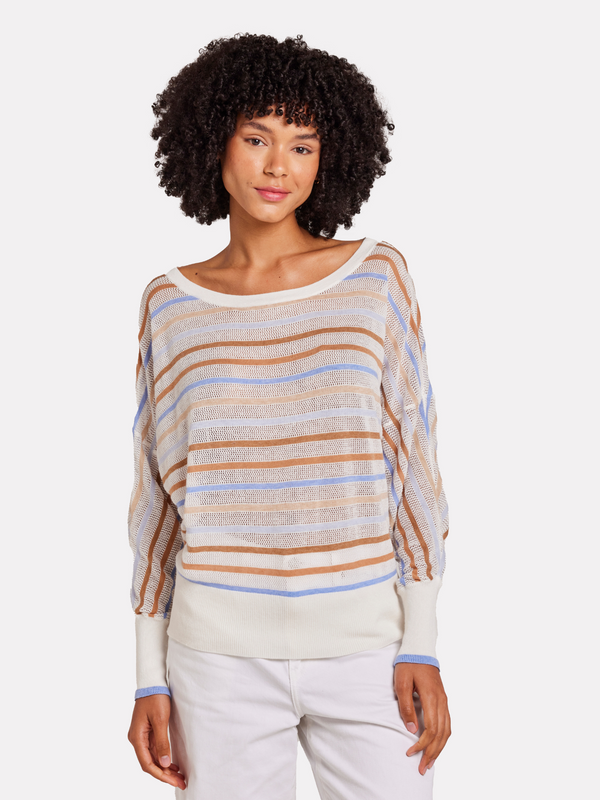brodie Mini Stripe Relax Neck BLUE NEUTRAL STRIPES