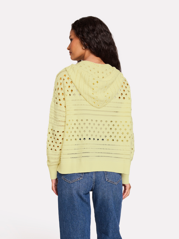 Brodie Mixed Pointelle Hoodie PASTEL GREEN