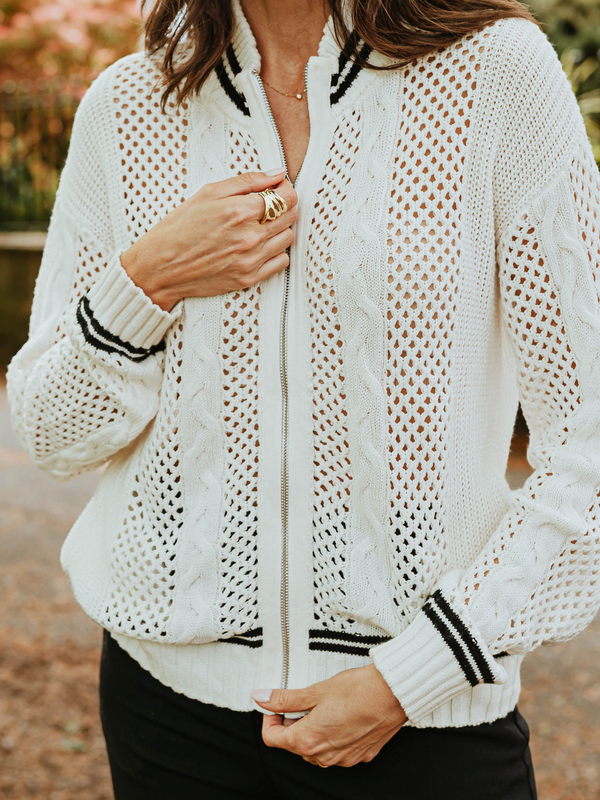 Brodie Open Cable Bomber Jacket CREMA