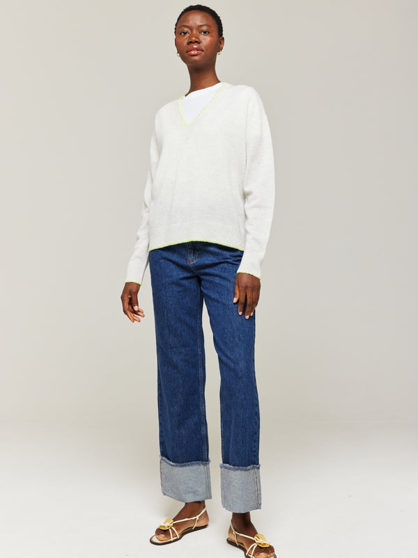 brodie Patch Cashmere V-Neck