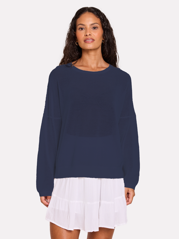 brodie Pointelle Star Back Jumper NAVY