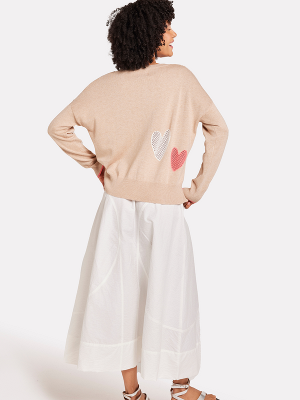 Brodie Quirky Heart Jumper CREMA