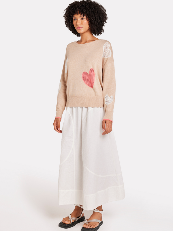 Brodie Quirky Heart Jumper CREMA