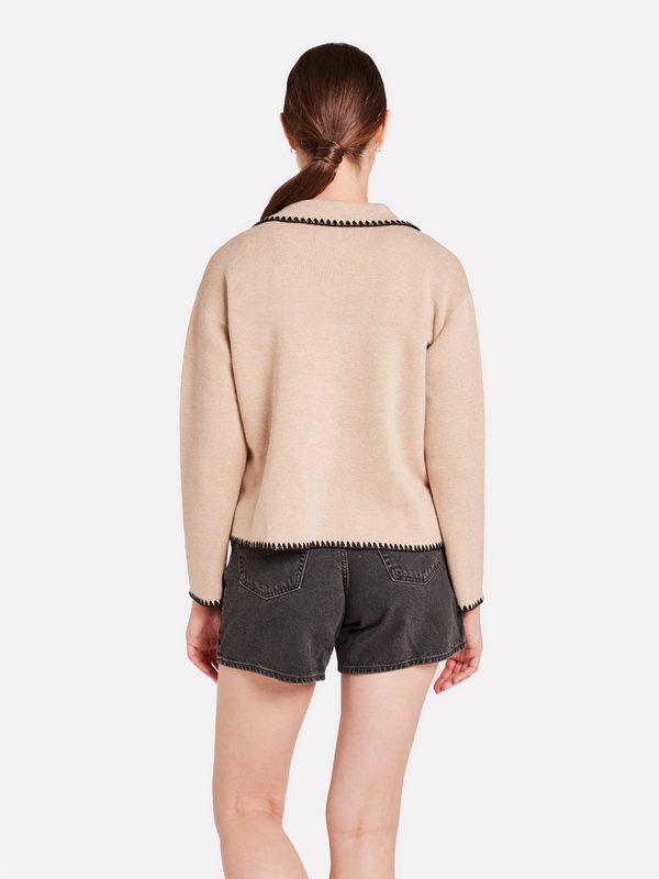 Brodie Stitch Pop Jean Jacket CREMA