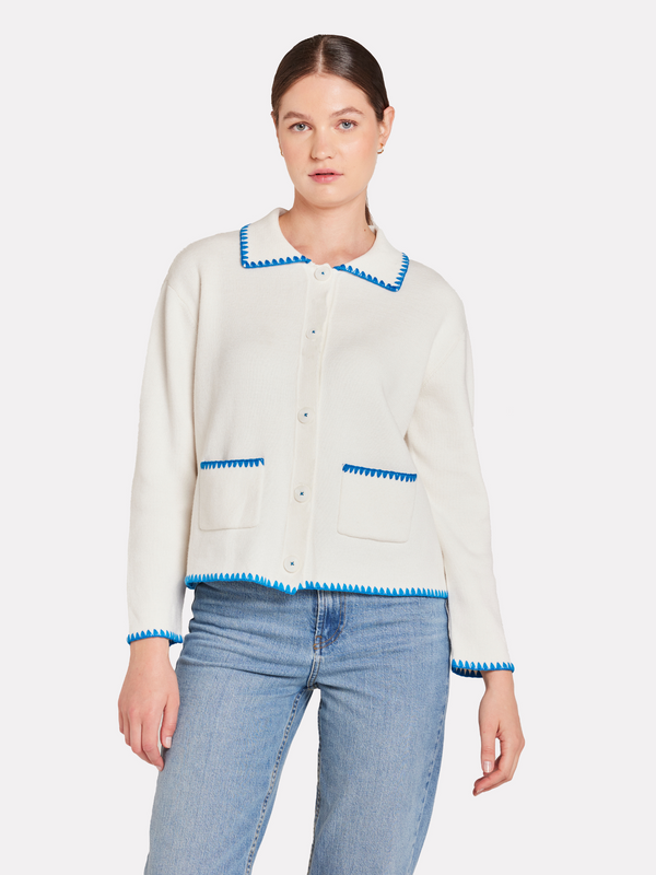 Brodie Stitch Pop Jean Jacket CREMA