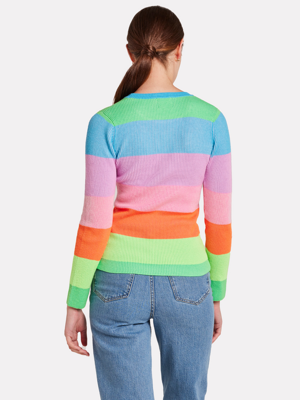 Brodie Stripe Plaited Crew GREY TONES