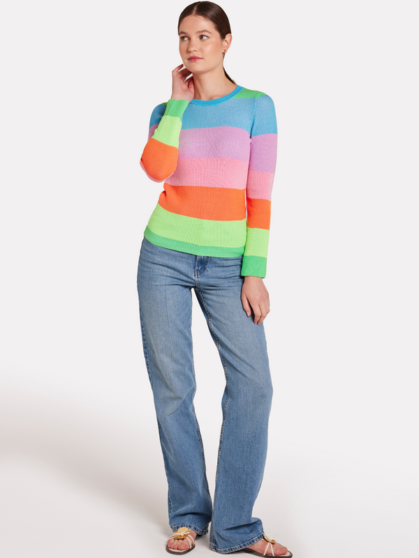 Brodie Stripe Plaited Crew GREY TONES