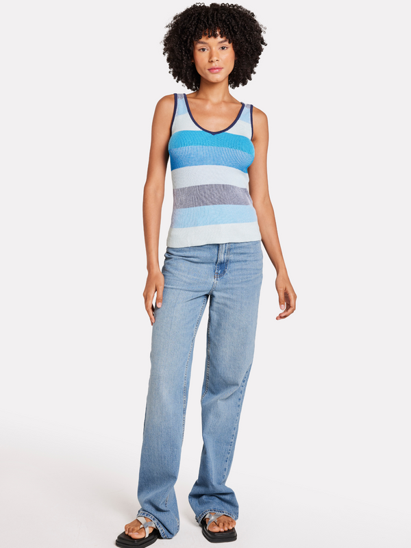 Brodie Stripe Plaited Vest BLUE TONES