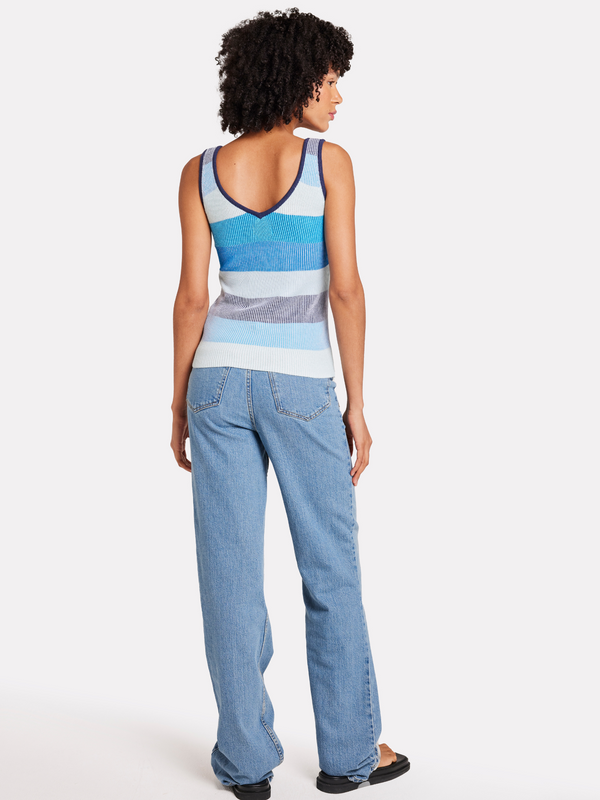 Brodie Stripe Plaited Vest BLUE TONES