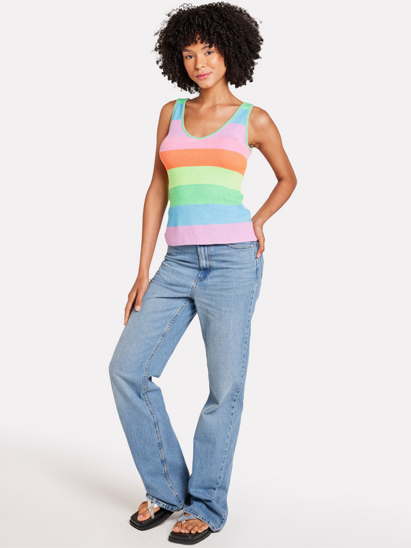 Brodie Stripe Plaited Vest BLUE TONES