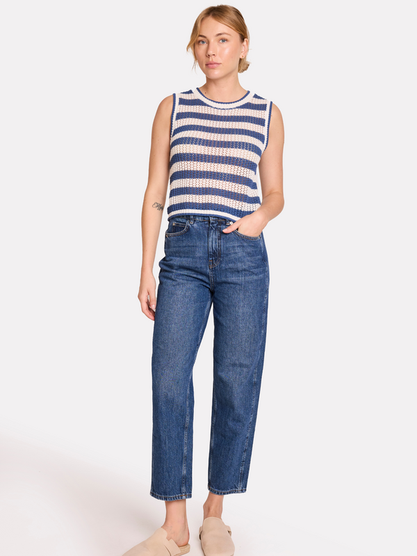 brodie Stripe Pointelle Tank DENIM STRIPES