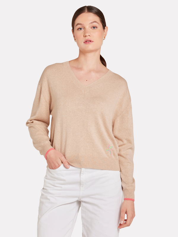 Brodie Sydney Sunset V Neck CREMA