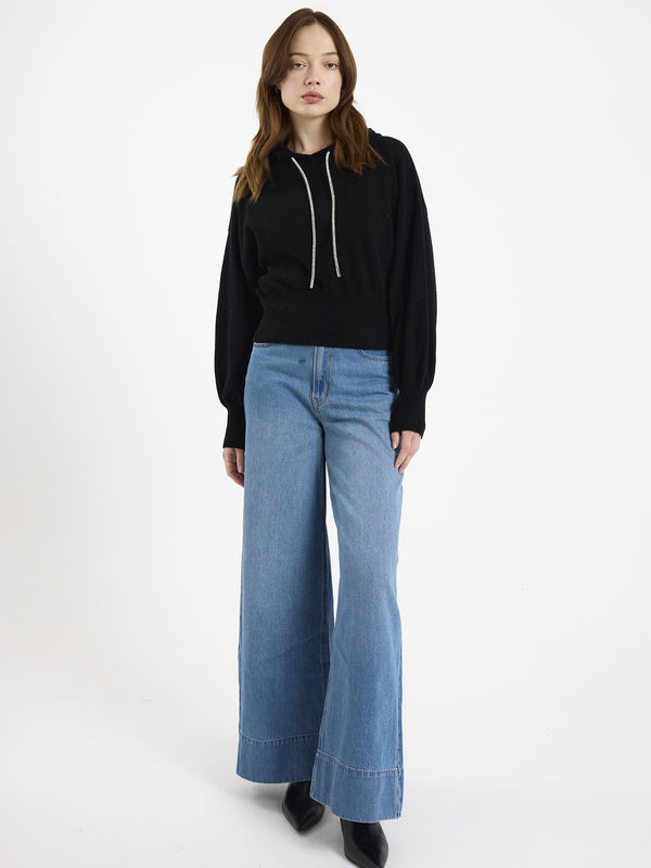 Brodie Hilary Rhinestone Drawstring Cashmere Hoodie