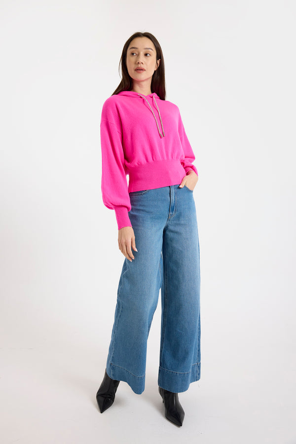 Brodie Hilary Rhinestone Drawstring Cashmere Hoodie