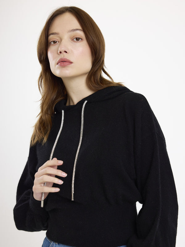 brodie Hilary Rhinestone Drawstring Cashmere Hoodie