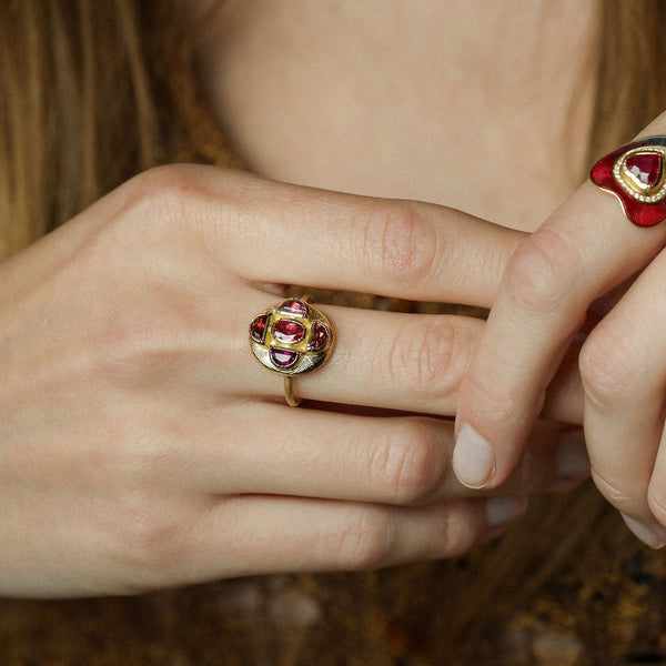 Brooke Gregson Albers Engraved Ruby Tourmaline Ring