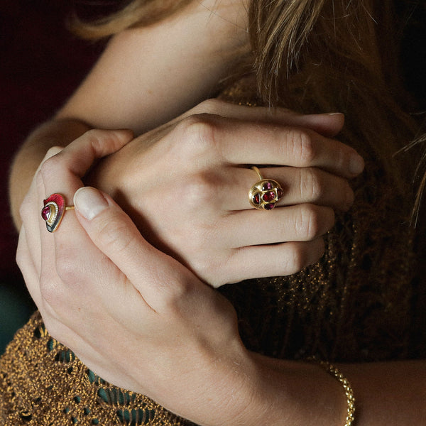 Brooke Gregson Albers Engraved Ruby Tourmaline Ring