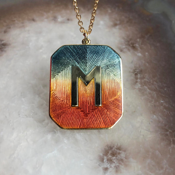 Brooke Gregson Alphabet Sunrise Enamel Letter Necklace