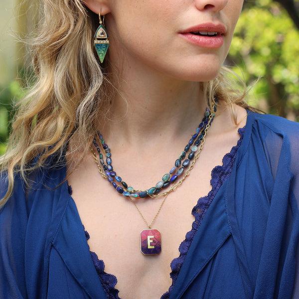 Brooke Gregson Alphabet Sunset Enamel Letter Necklace