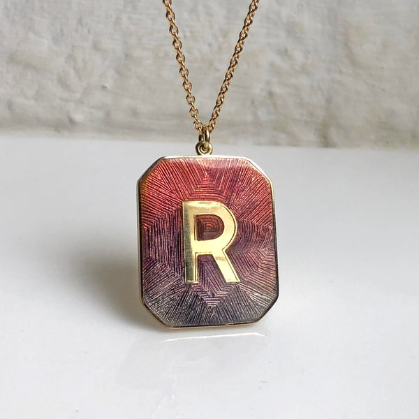 Brooke Gregson Alphabet Sunset Enamel Letter Necklace