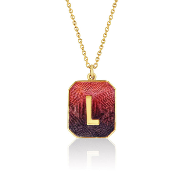 brooke gregson Alphabet Sunset Enamel Letter Necklace (Small)