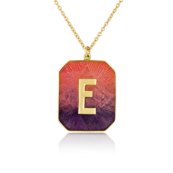 brooke gregson Alphabet Sunset Enamel Letter Necklace
