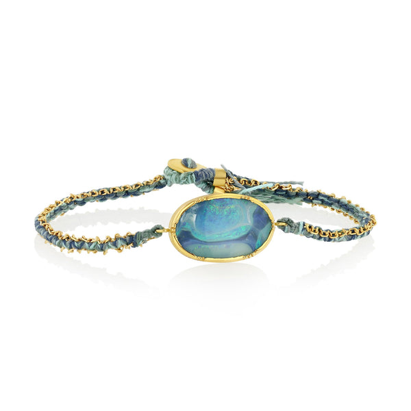 brooke gregson Boulder Opal Ellipse Silk Gold Bracelet