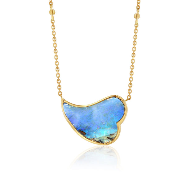 brooke gregson Boulder Opal Floating Heart Necklace