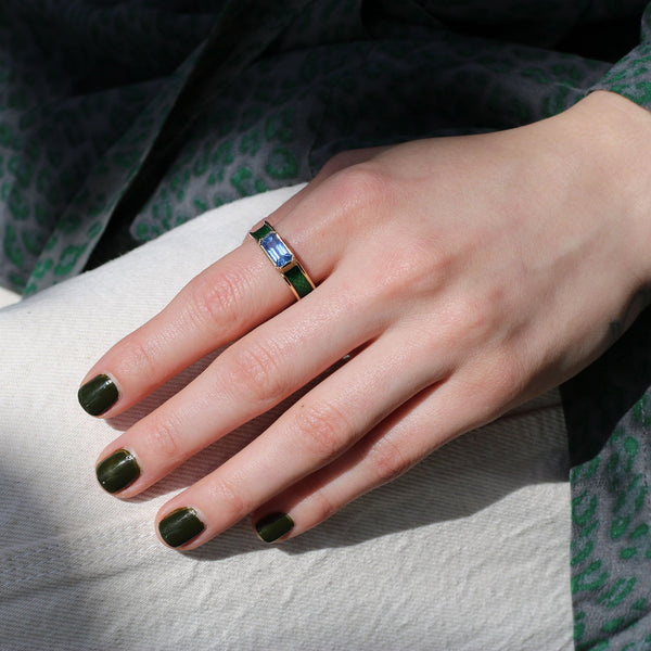 Brooke Gregson Bauhaus Sapphire Enamel Ring