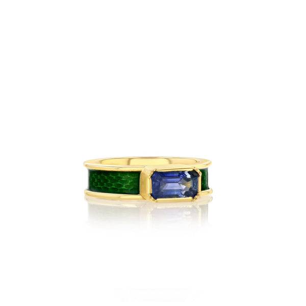 brooke gregson Bauhaus Sapphire Enamel Ring