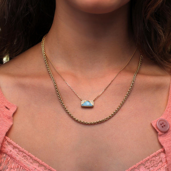 Brooke Gregson Boulder Opal Diamond Geo Necklace