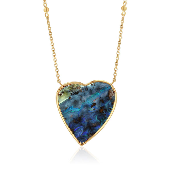 brooke gregson Boulder Opal Heart Necklace