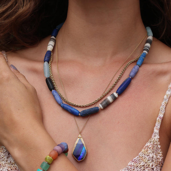 Brooke Gregson Boulder Opal Shield Halo Necklace