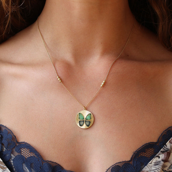 Brooke Gregson Butterfly Enamel Necklace