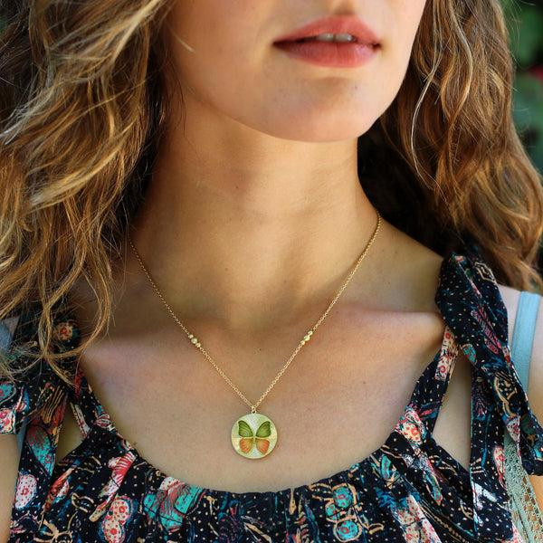 Brooke Gregson Butterfly Enamel Necklace