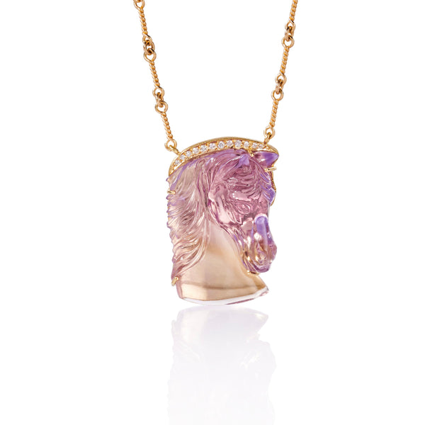 brooke gregson Carved Ametrine Horse Necklace