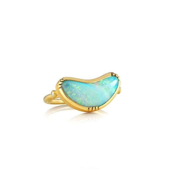 brooke gregson Crescent Moon Boulder Opal Ring