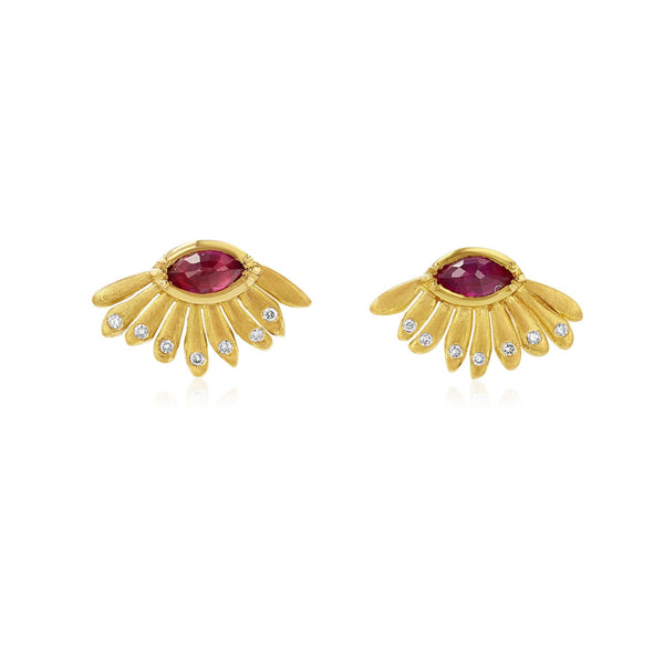 brooke gregson Daisy Dewdrop Ruby Stud Earrings