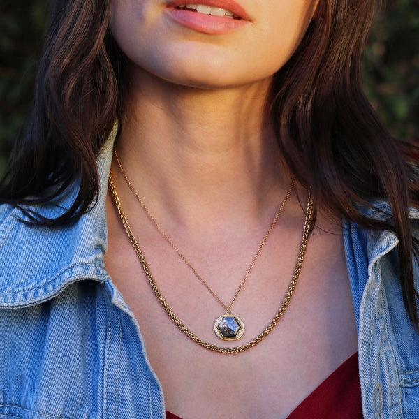 Brooke Gregson Diamond Geo Halo Necklace