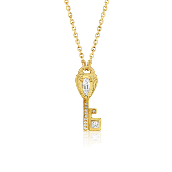 brooke gregson Diamond Key Heart Necklace