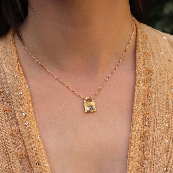 Brooke Gregson Diamond Lock Necklace