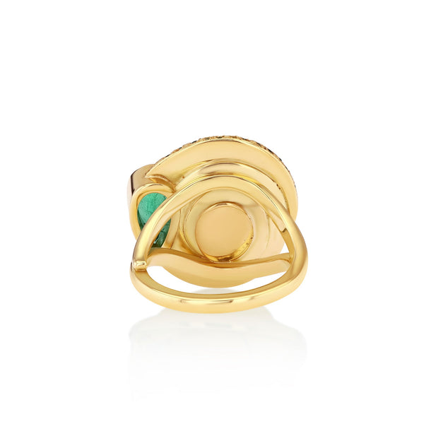 brooke Gregson Emerald Diamond Enamel Snake Ring