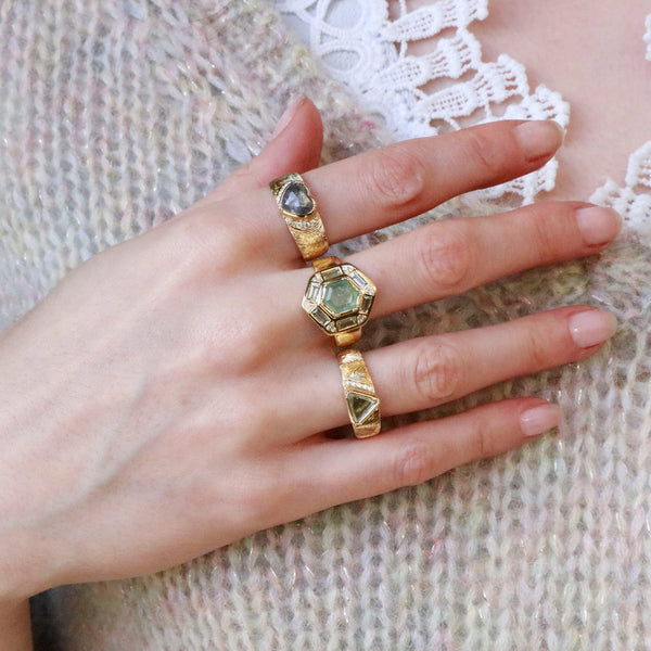 Brooke Gregson Hera Engraved Macle Diamond Ring