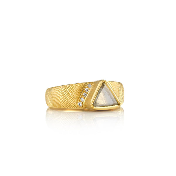 brooke gregson Hera Engraved Macle Diamond Ring