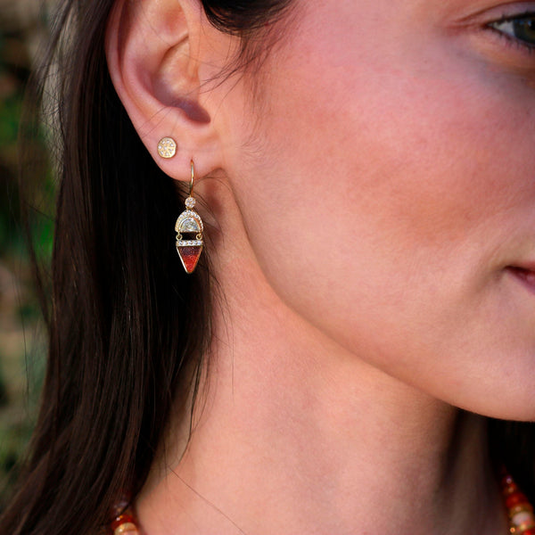 Brooke Gregson Nefertiti Diamond Enamel Earrings