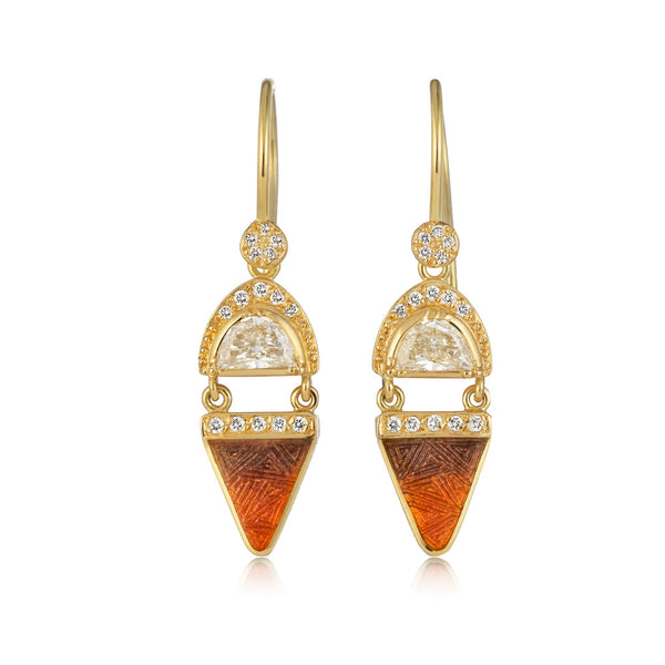 brooke gregson Nefertiti Diamond Enamel Earrings