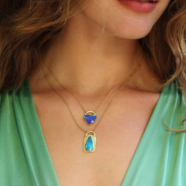 Brooke Gregson Opal Diamond Lock Necklace